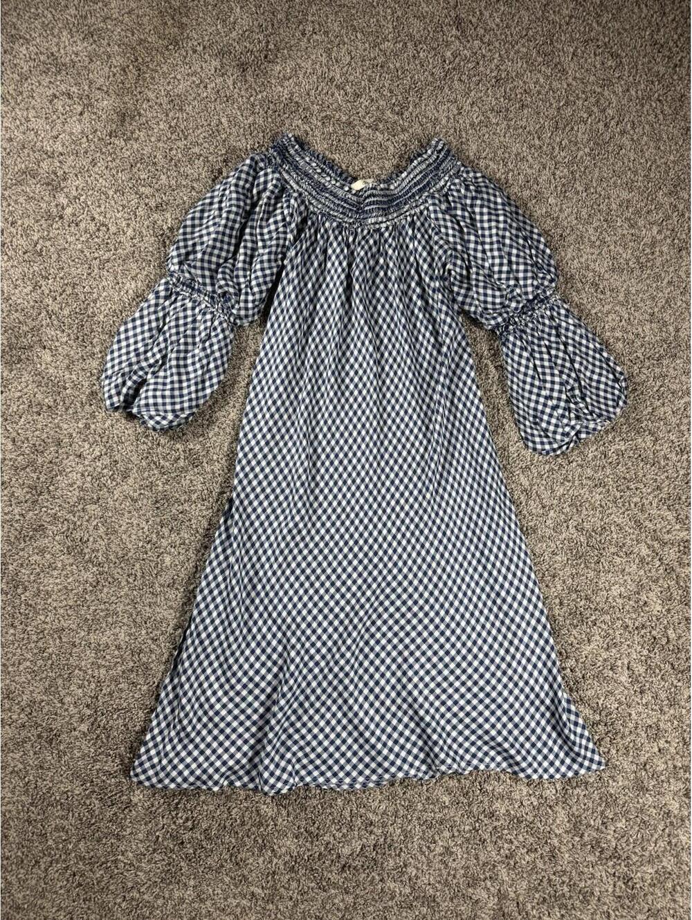 Ella moon dress Bell Sleeve M Blue White
